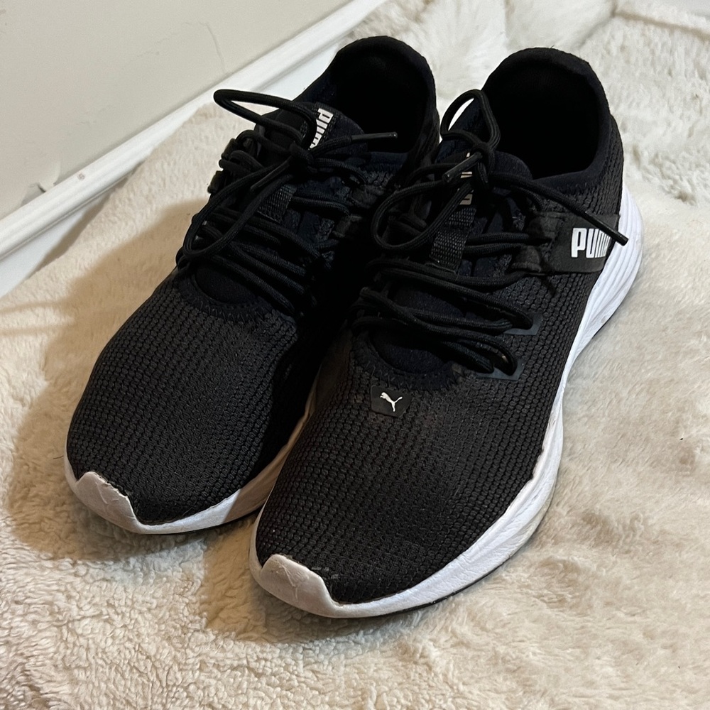 Puma Black and White Running Shoes